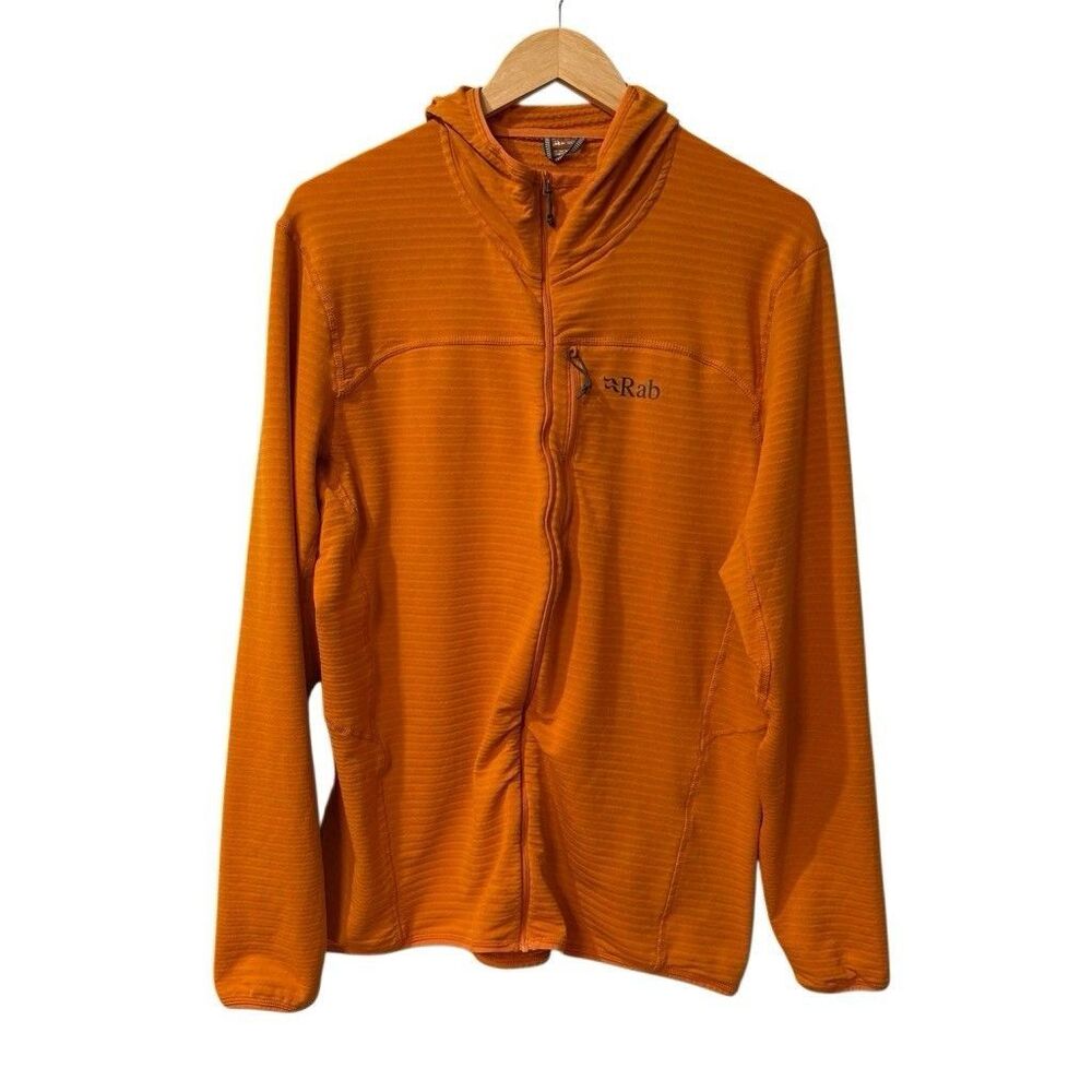 Rab Jacket Mens XL  Orange Filament Hoody Full Zip Outdoor Hike Run Layer